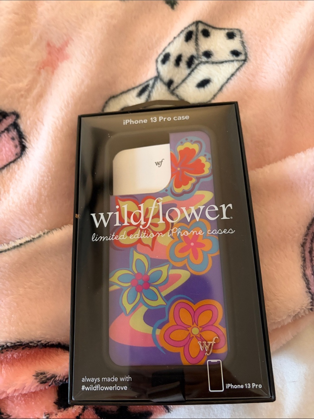Wildflowers iPhone 13 Pro Case โ Purple with Pink, Yellow & Blue Floral Art